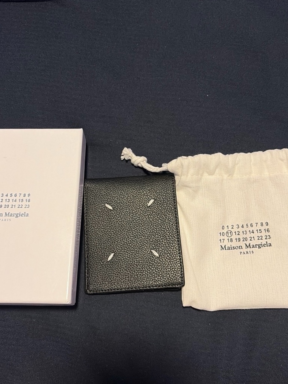 Maison Martin Margiela Black Leather Bi-Fold Wallet